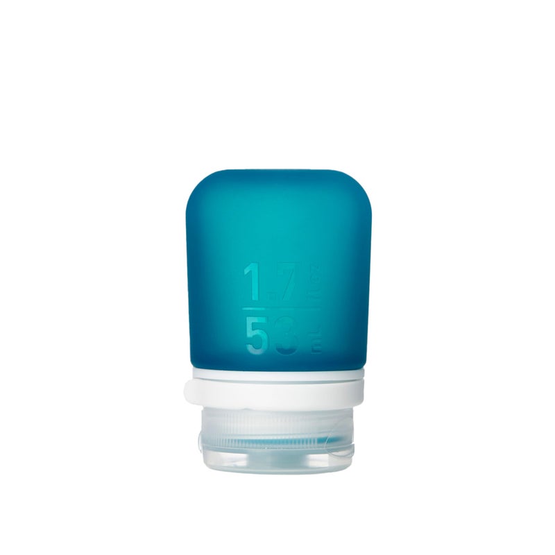 humangear GoToob+ (Small) | Refillable Silicone Travel Bottle | Locking Lid | Food-Safe Material | Teal, Small (1.7 fl.oz; 53ml) - Image 1